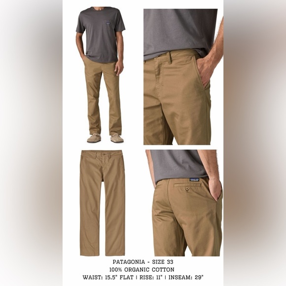 Patagonia Men's Twill Traveler Chino Pants - size 33 business casual organic - Picture 2 of 12